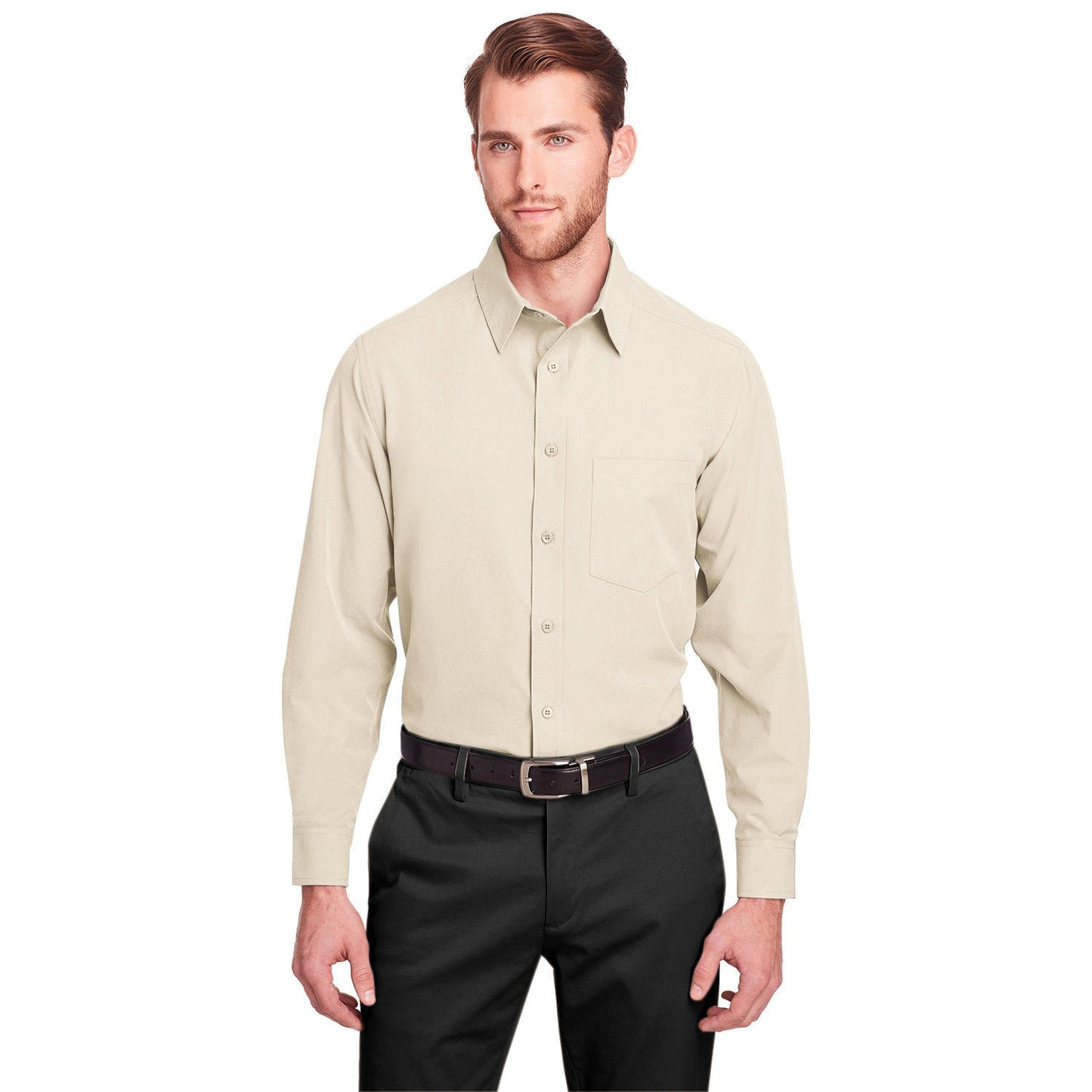 Black Button Up Shirts - UltraClub - Performance Woven
