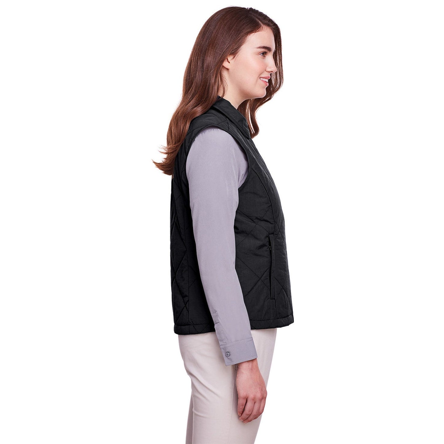 Black Quilted Vest - UltraClub - Water Resistant Design