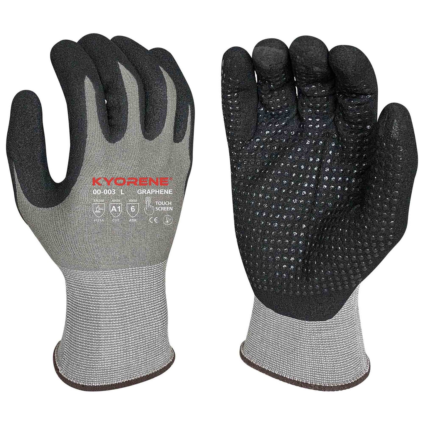 Gray Knit Gloves - Armor Guys - Nitrile Coated