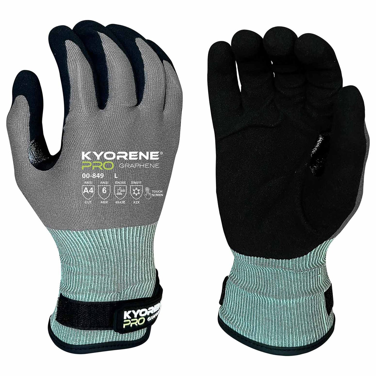 Gray/Green Knit Gloves - Armor Guys - Touchscreen Compatible