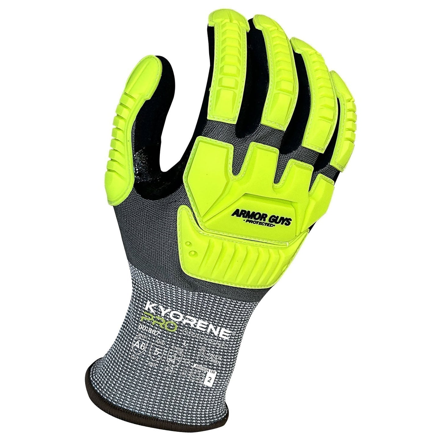 Gray/Yellow String Knit Gloves - Armor Guys - Durable Design