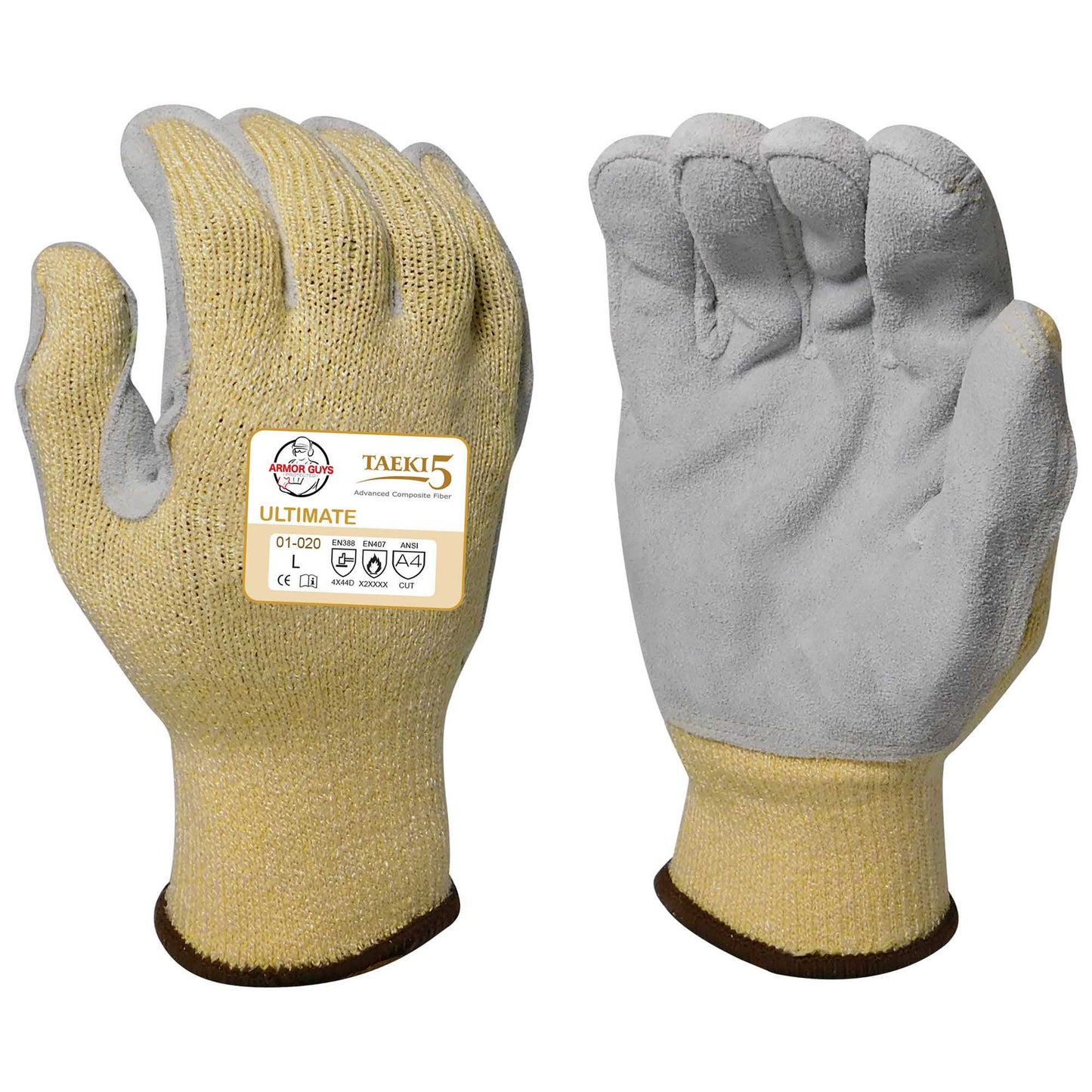 Yellow String Knit Gloves - Armor Guys - Heat Resistant