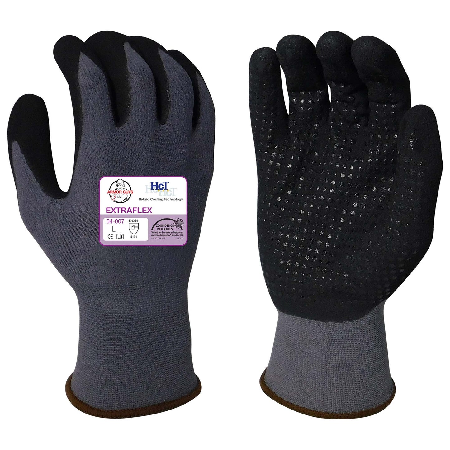 Gray String Knit Gloves - Armor Guys - Nitrile Coated