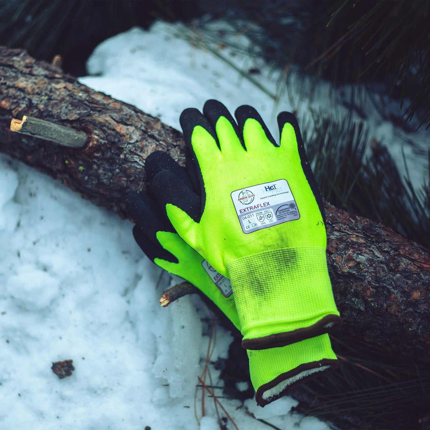 Yellow/Lime String Knit Gloves - Armor Guys - Hi-Vis Latex