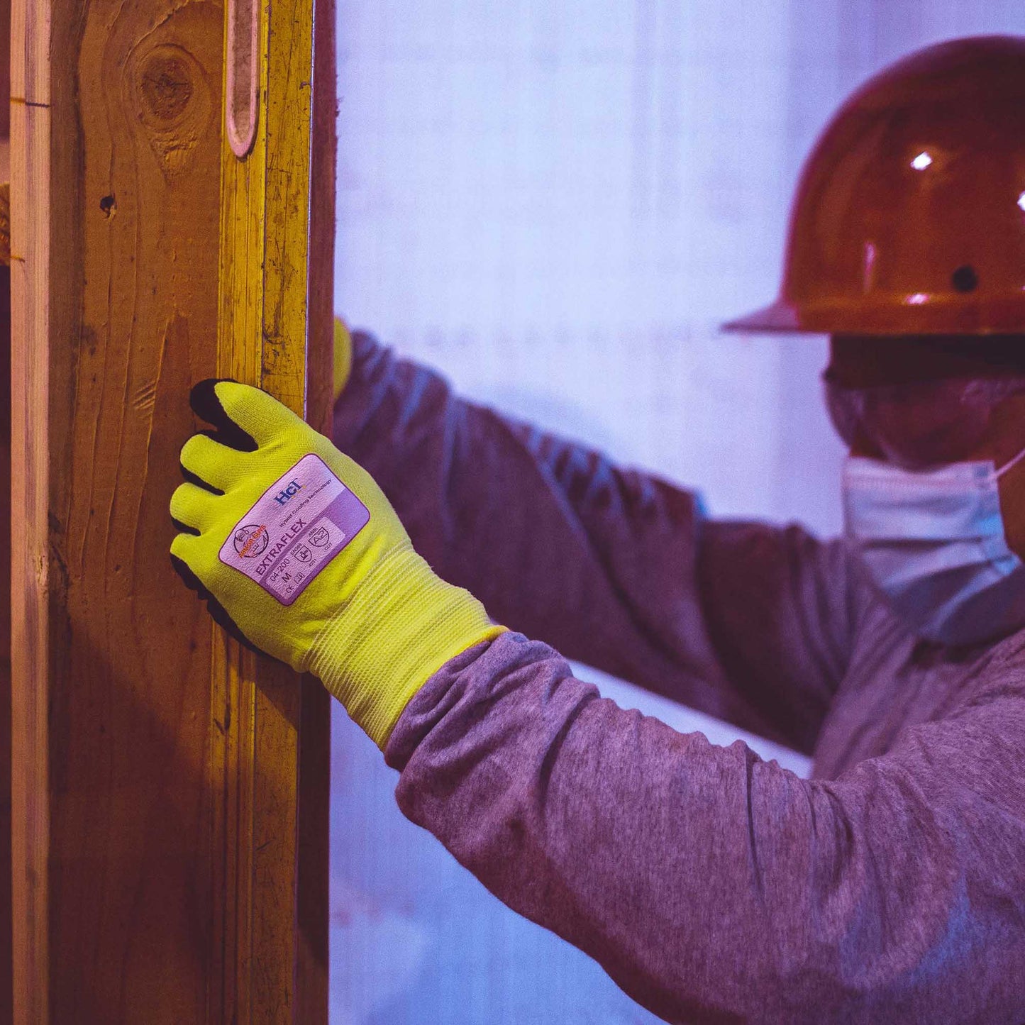 Yellow/Lime String Knit Gloves - Armor Guys - Hi-Vis Grip
