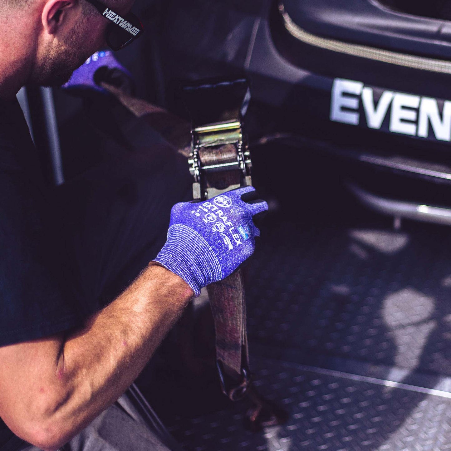Blue String Knit Gloves - Armor Guys - Durable Grip