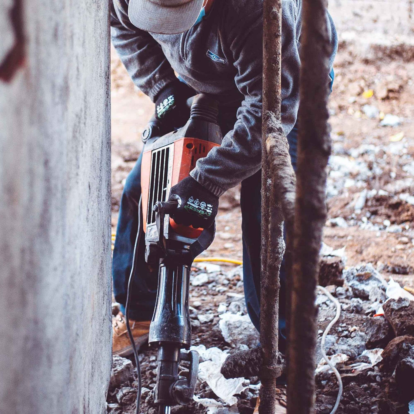 Black String Knit Gloves - Armor Guys - Durable Grip