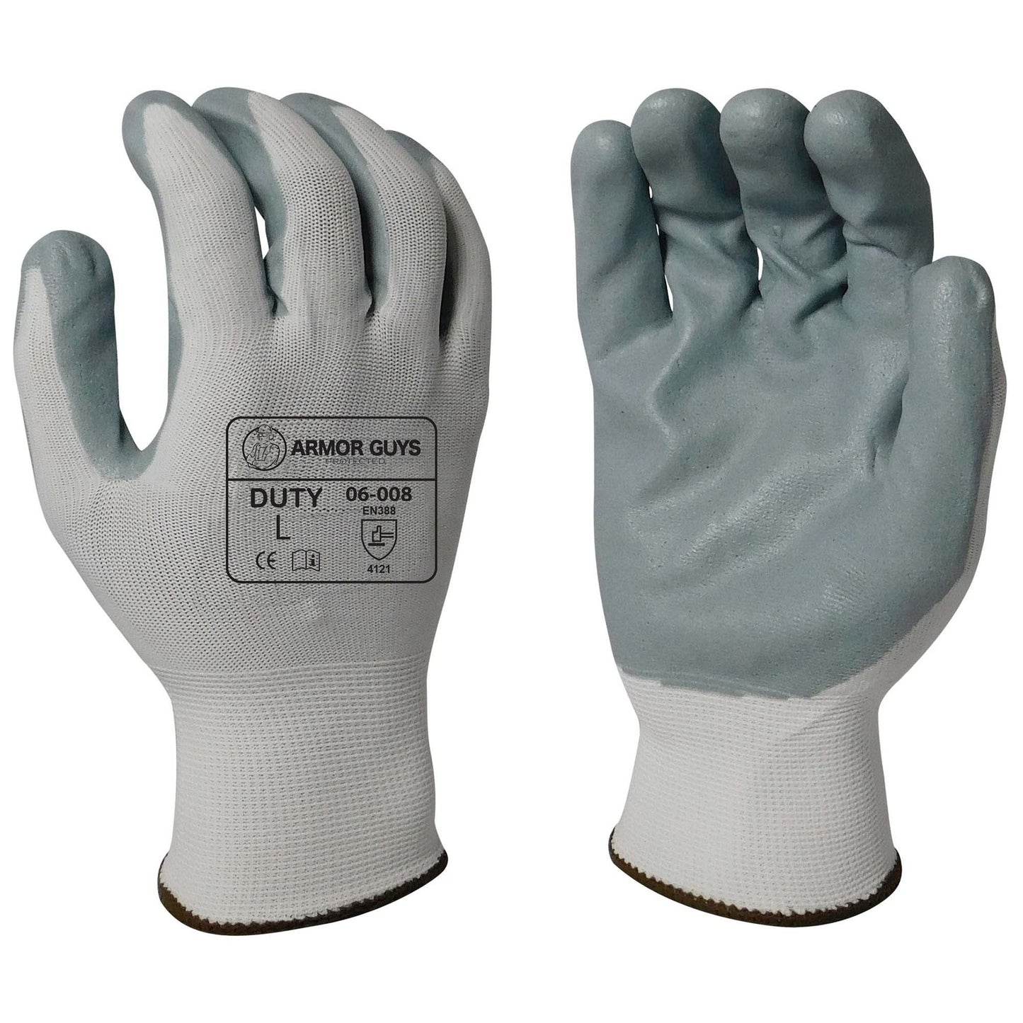 Gray Durable String Knit Gloves - Armor Guys - Extra Grip