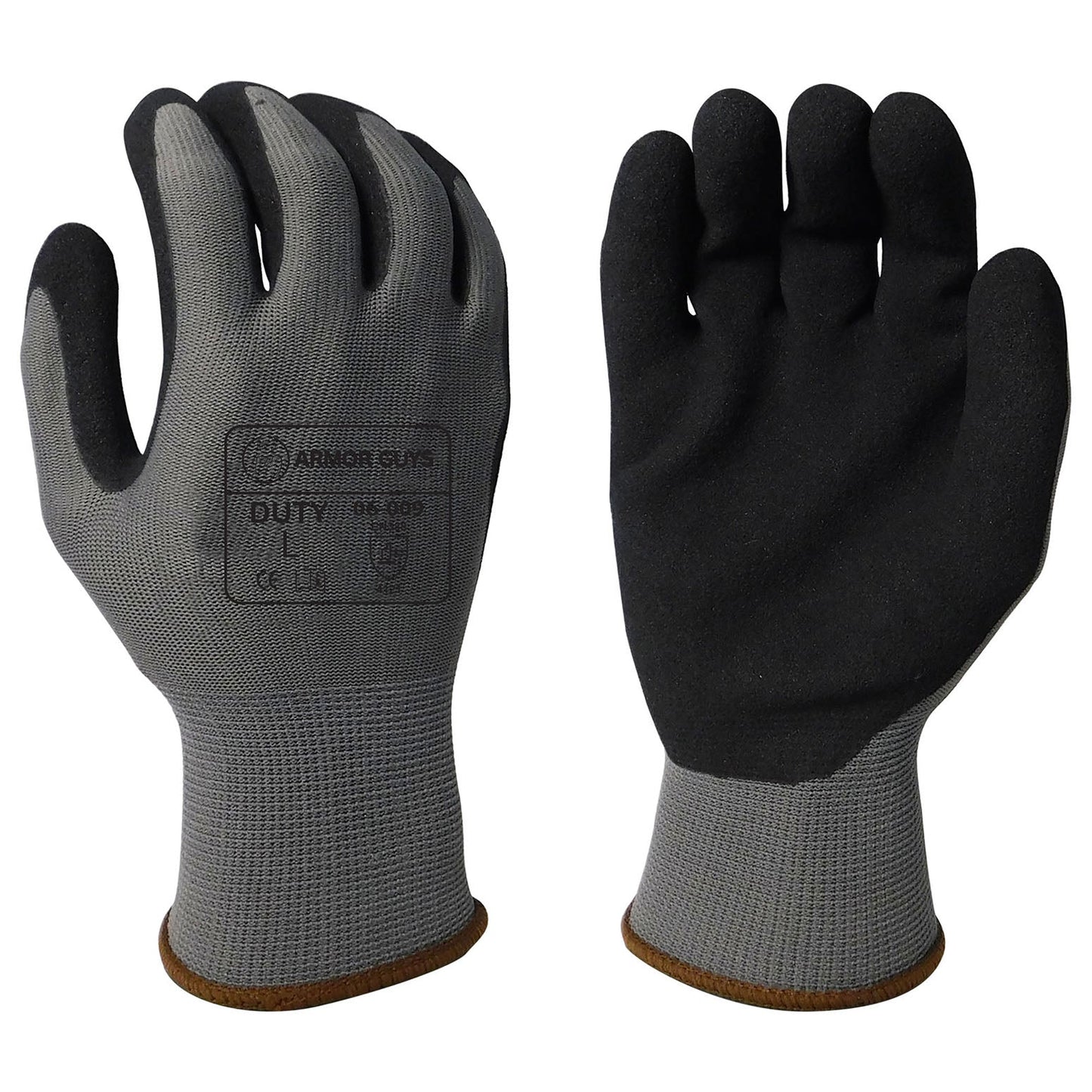 Grey String Knit Gloves - Armor Guys - Nitrile Coated