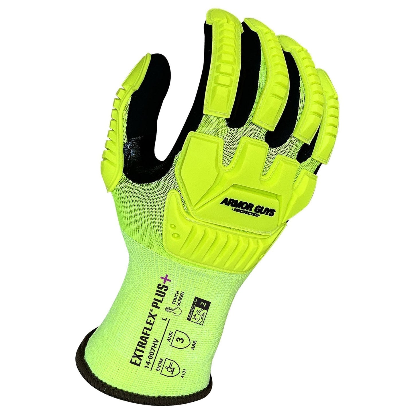 Yellow/Lime String Knit Gloves - Armor Guys - Durable Grip