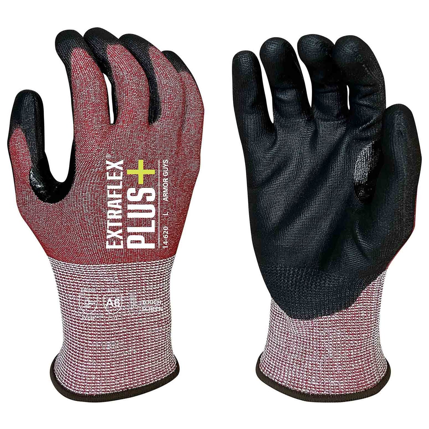 Red Knit Gloves - Armor Guys - Touchscreen Compatible
