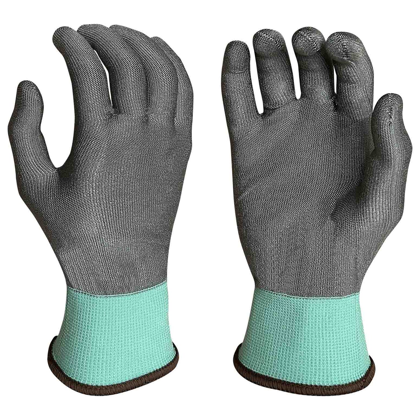 Green/Gray String Knit Gloves - Armor Guys - Ergonomic Fit