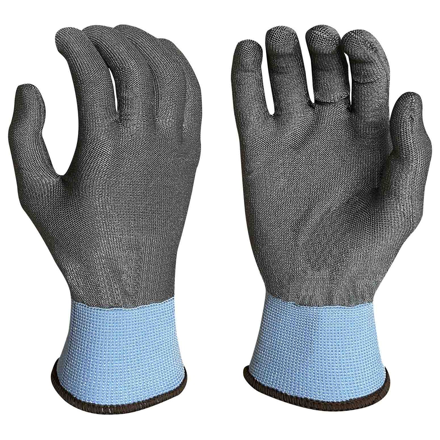 Blue/Gray String Knit Gloves - Armor Guys - Touchscreen Safe