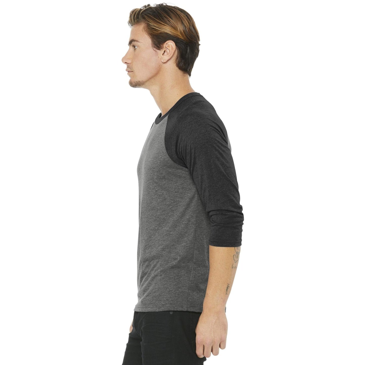 Black/Deep Heather T-Shirts - Bella + Canvas - Comfortable Tee