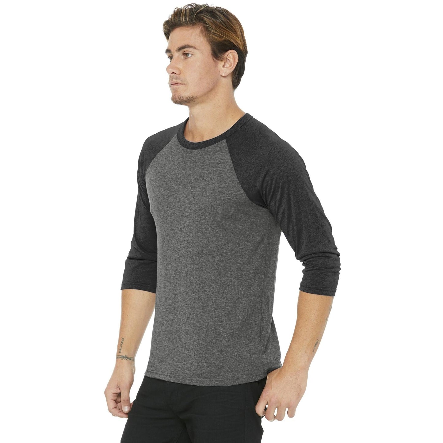 Black/Deep Heather T-Shirts - Bella + Canvas - Comfortable Tee