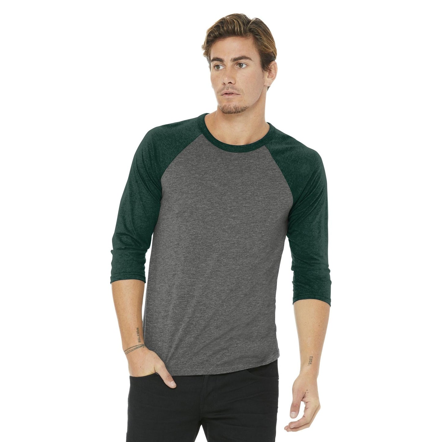 Black/Deep Heather T-Shirts - Bella + Canvas - Comfortable Tee