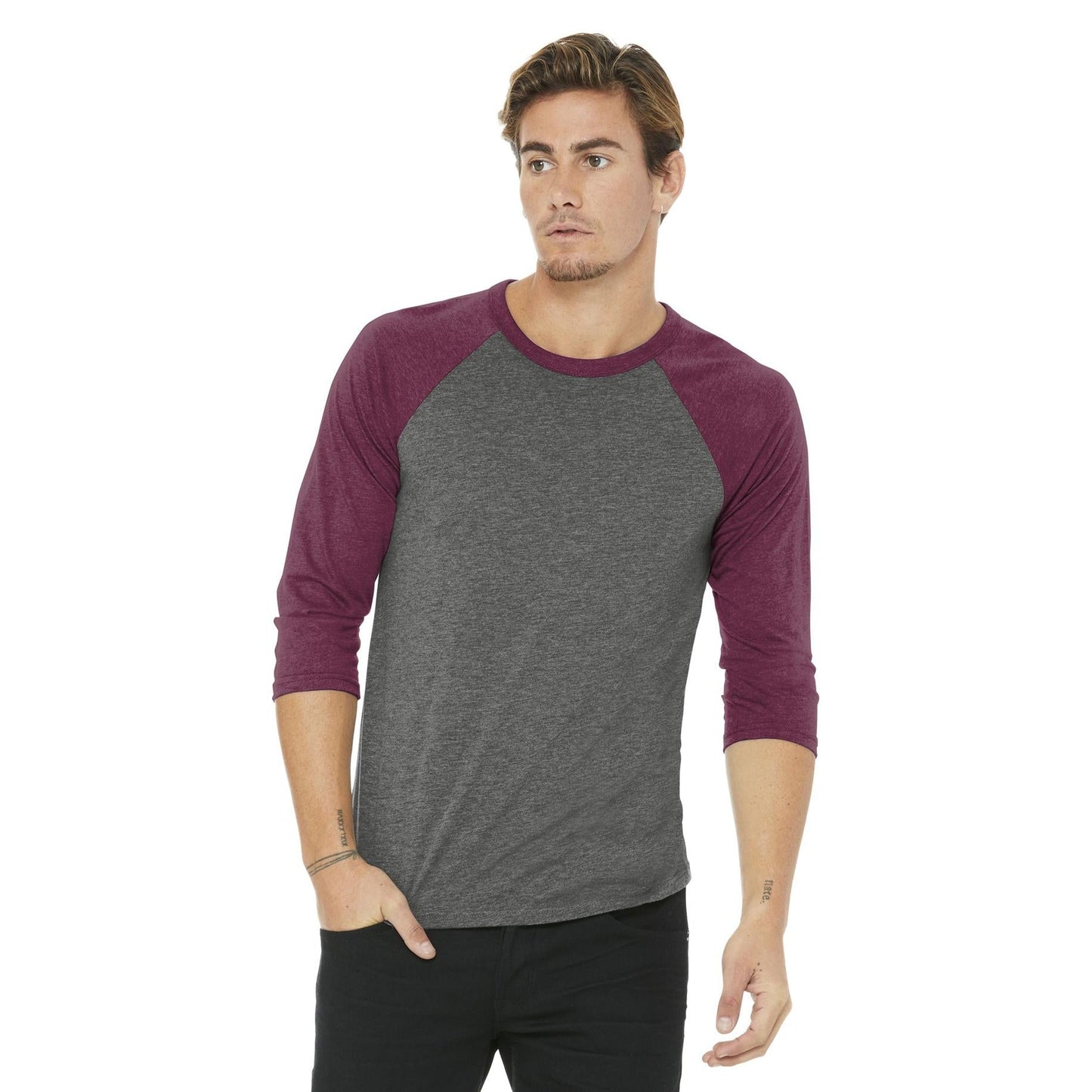 Black/Deep Heather T-Shirts - Bella + Canvas - Comfortable Tee