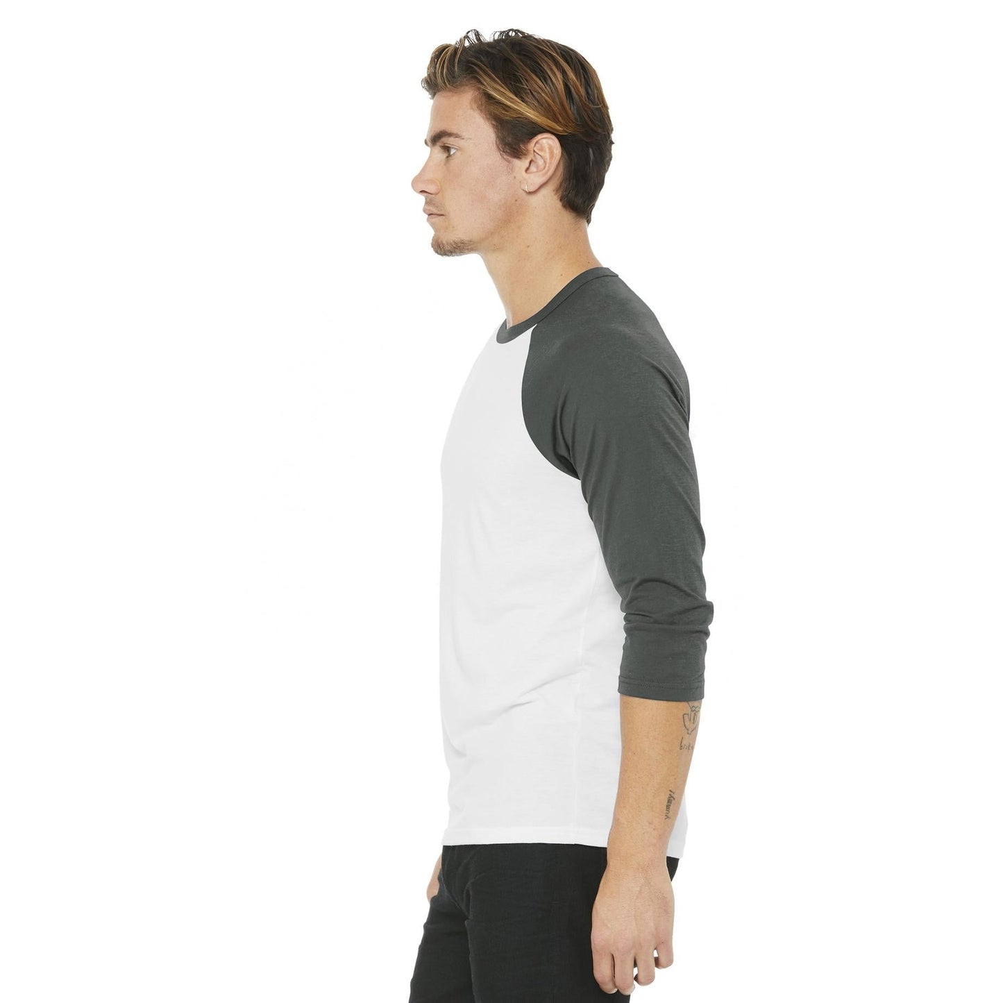 Black/Deep Heather T-Shirts - Bella + Canvas - Comfortable Tee