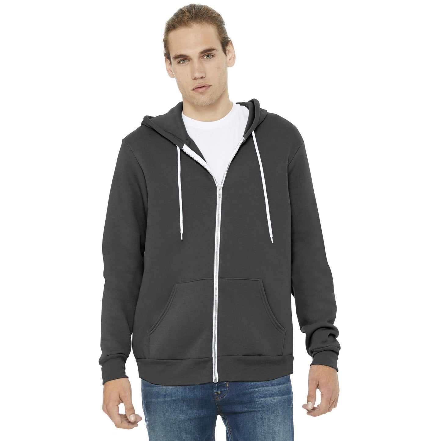 Black Heather Sweatshirt - Bella + Canvas - Full-Zip Fleece