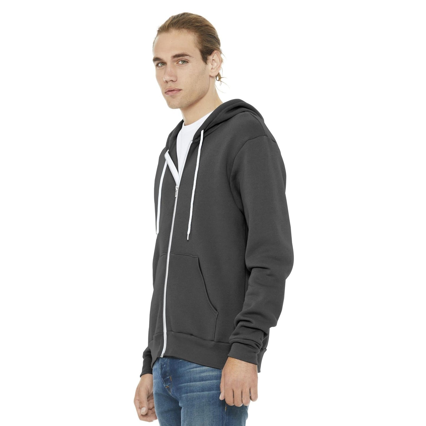Black Heather Sweatshirt - Bella + Canvas - Full-Zip Fleece
