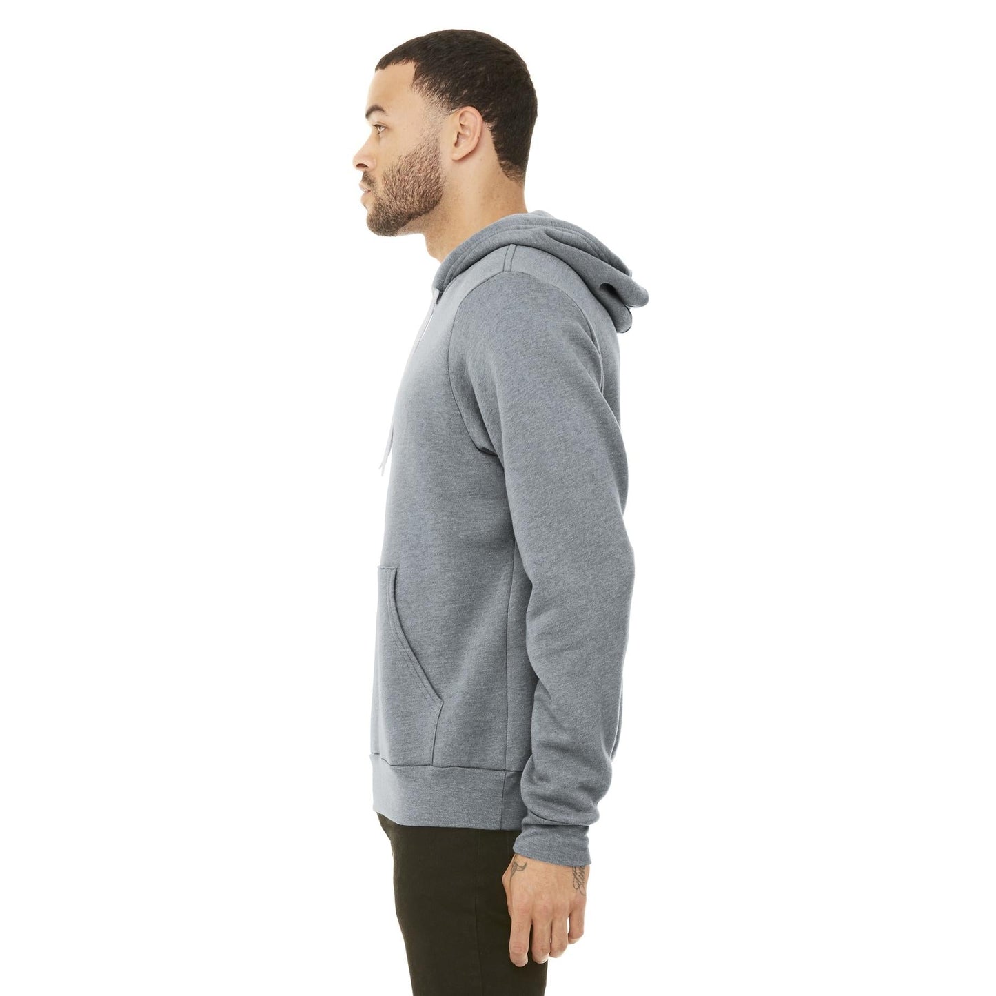 Black Heather Sweatshirt - Bella + Canvas - Full-Zip Fleece