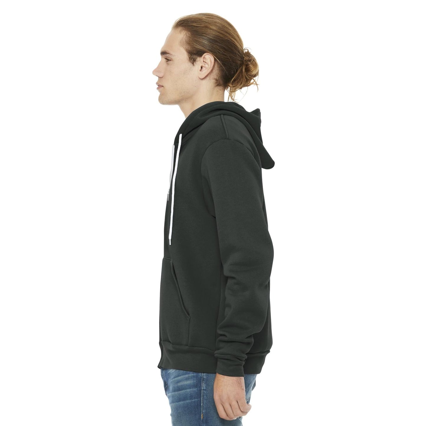 Black Heather Sweatshirt - Bella + Canvas - Full-Zip Fleece