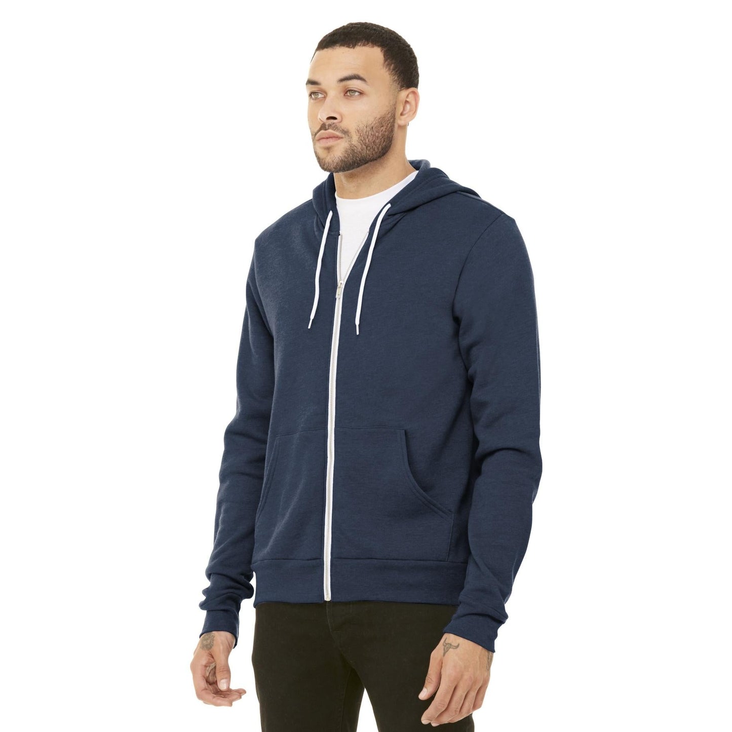 Black Heather Sweatshirt - Bella + Canvas - Full-Zip Fleece