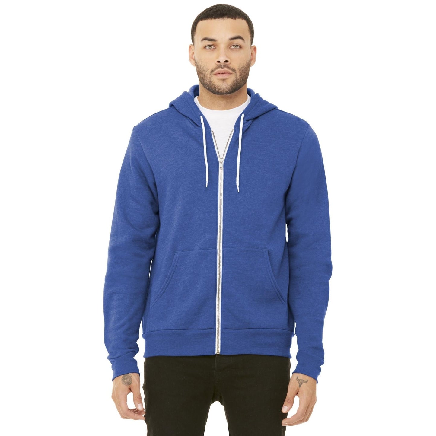 Black Heather Sweatshirt - Bella + Canvas - Full-Zip Fleece