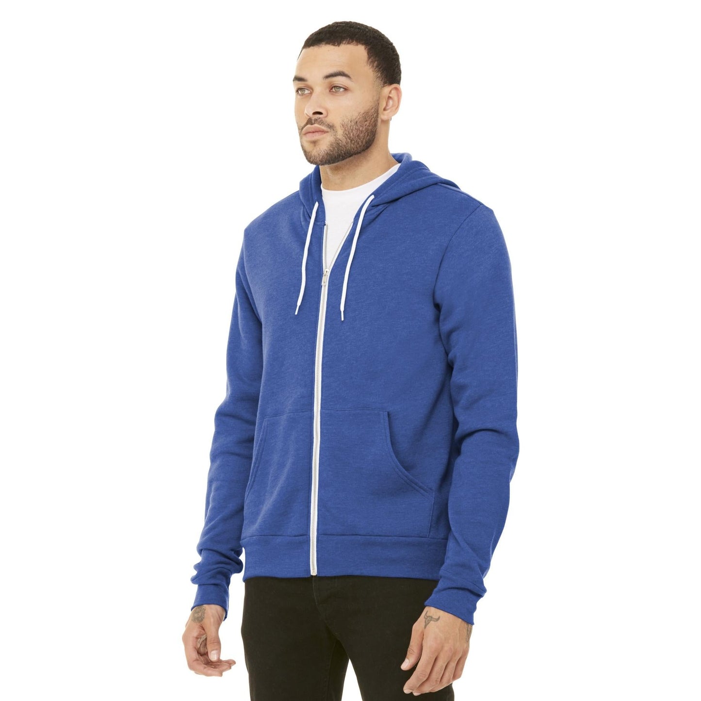Black Heather Sweatshirt - Bella + Canvas - Full-Zip Fleece