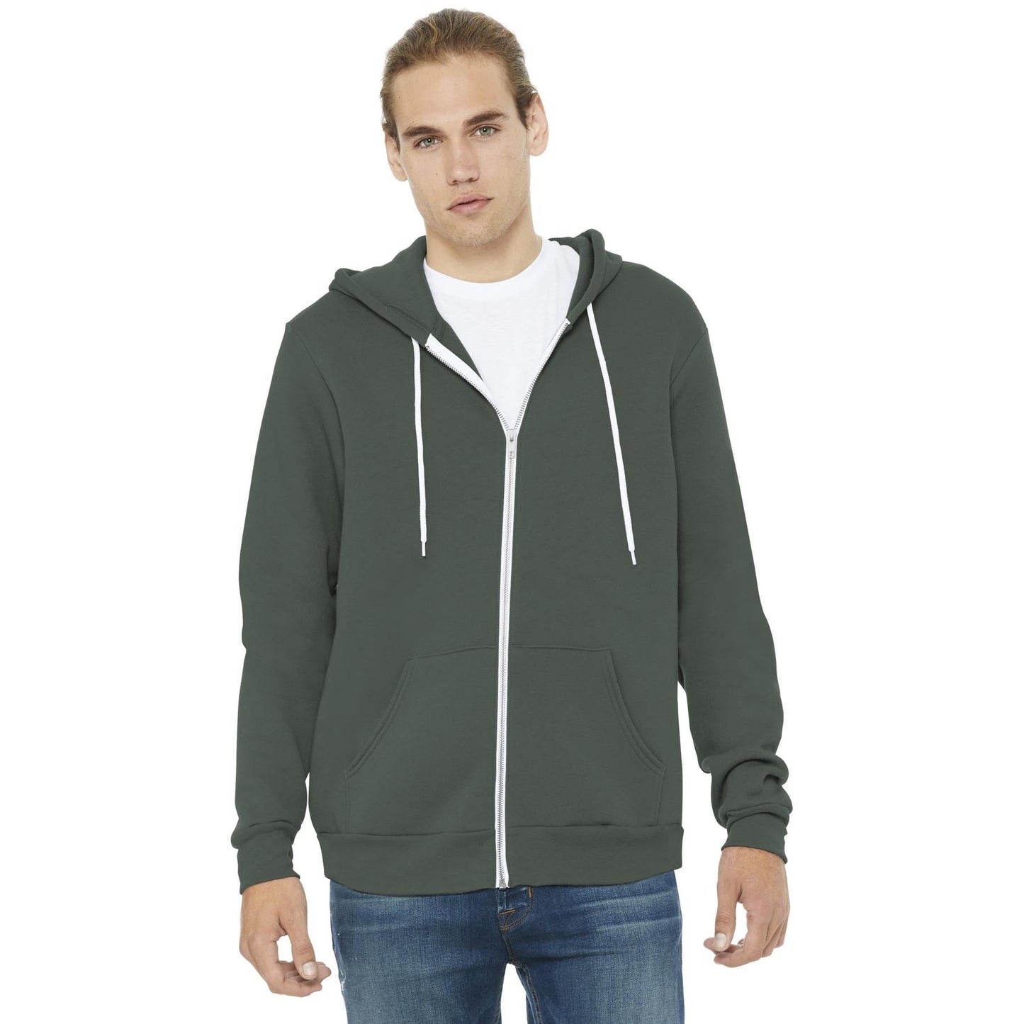 Black Heather Sweatshirt - Bella + Canvas - Full-Zip Fleece