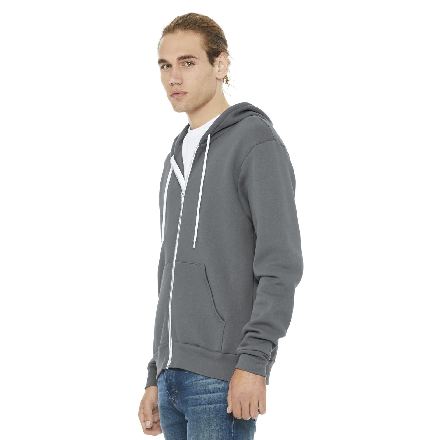 Black Heather Sweatshirt - Bella + Canvas - Full-Zip Fleece