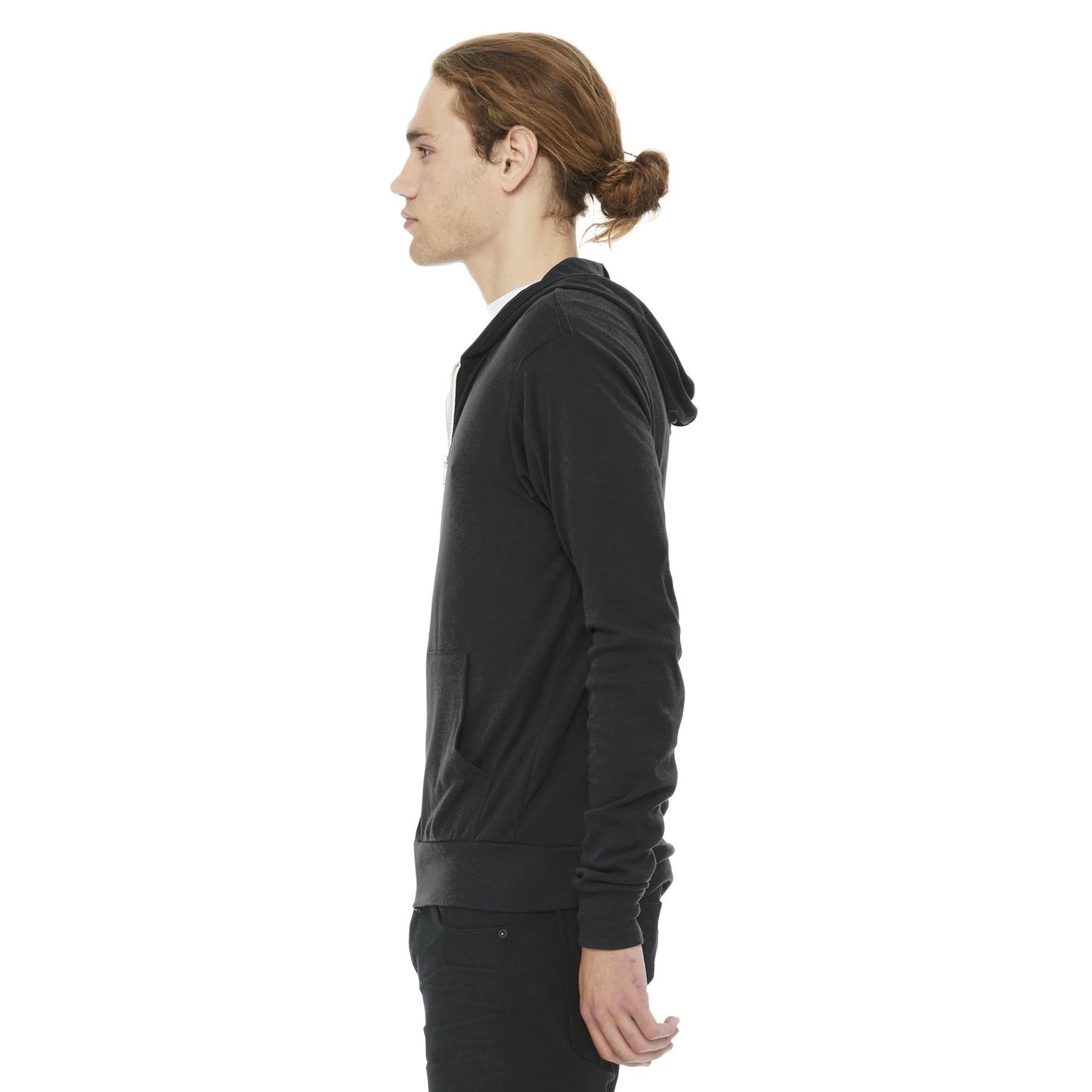 Charcoal-Black Lightweight Hoodie - Bella + Canvas - Soft Fabric
