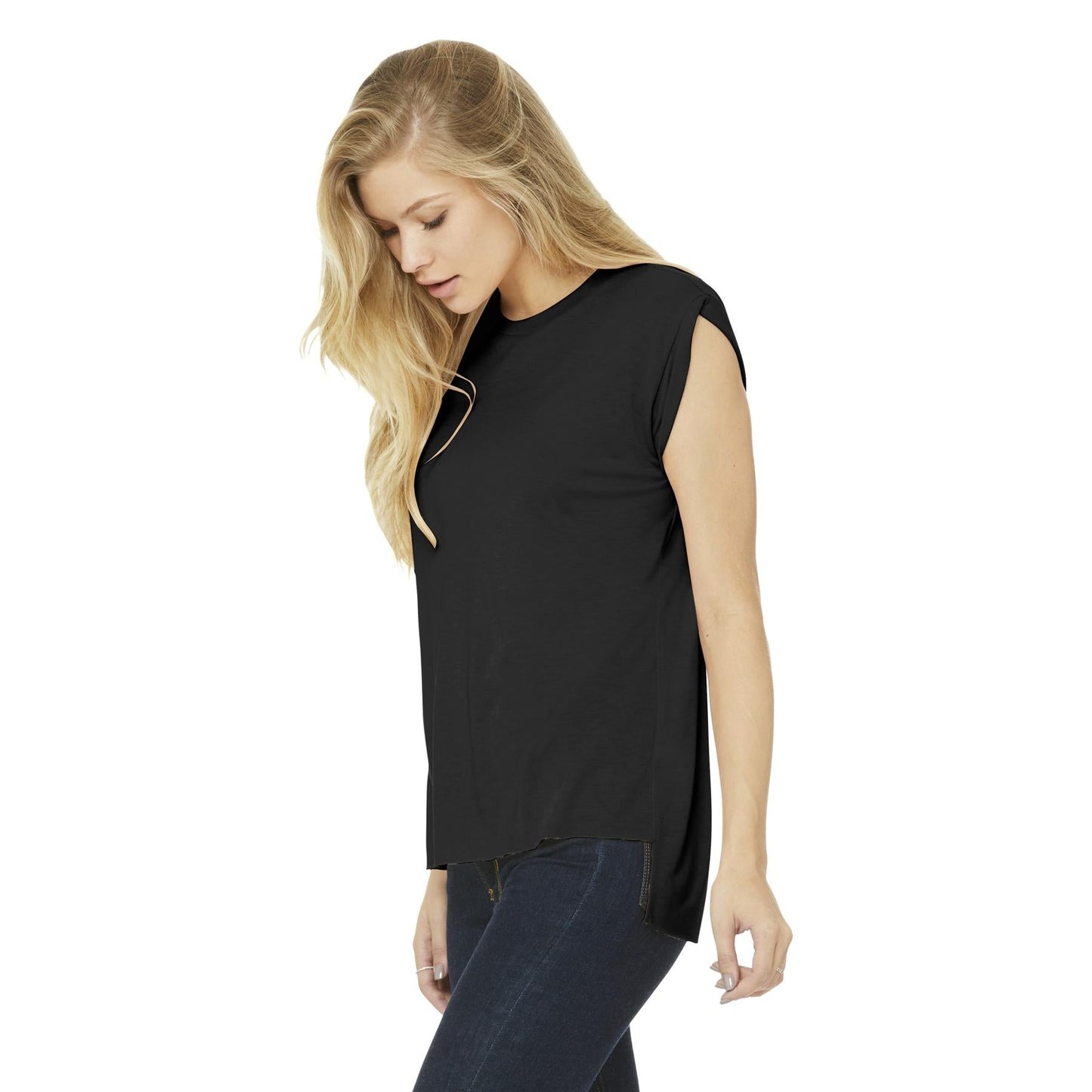 Black T-Shirts - Bella + Canvas - Stylish Flowy Tee - Trending
