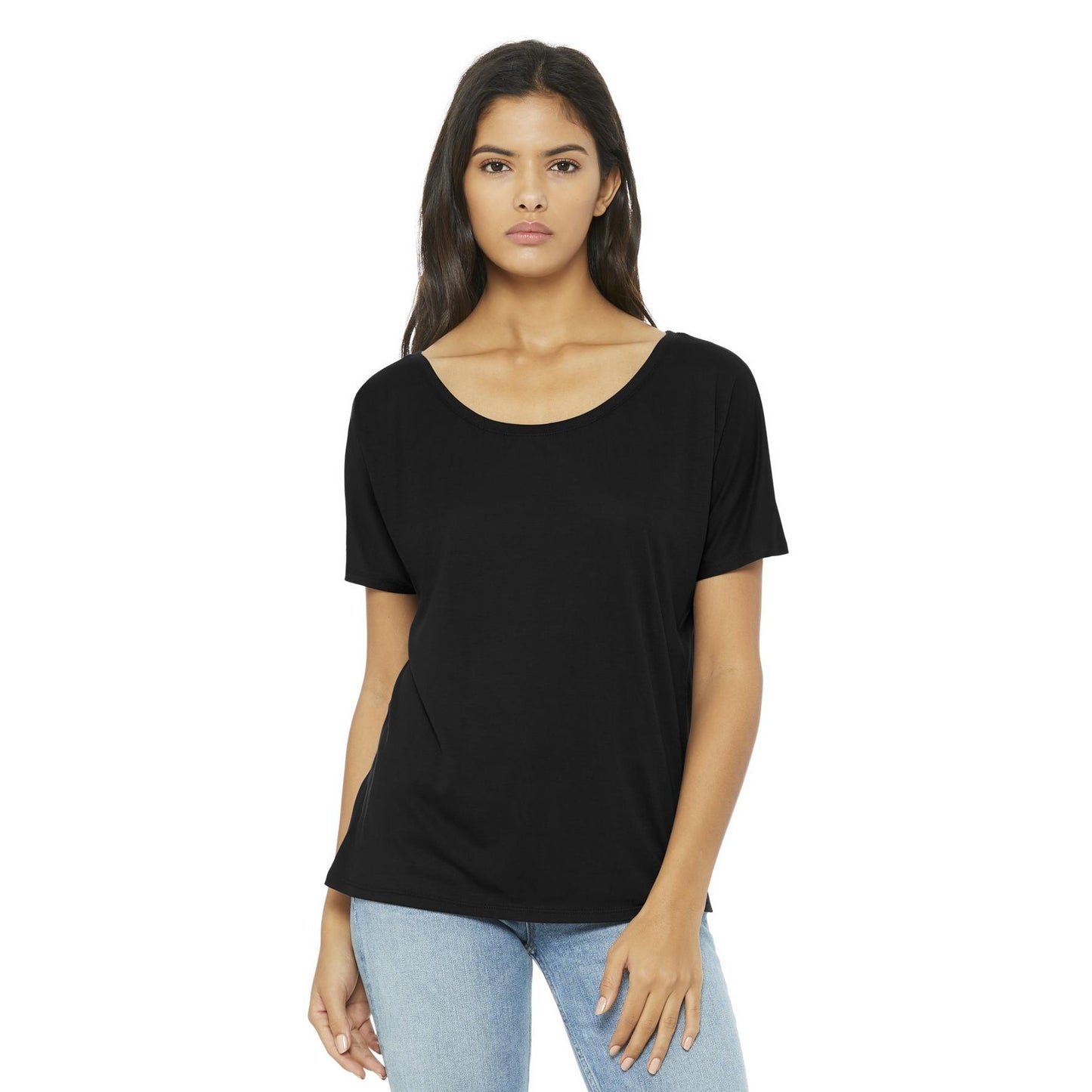 Black Slouchy Tee - Bella + Canvas - Comfortable Style