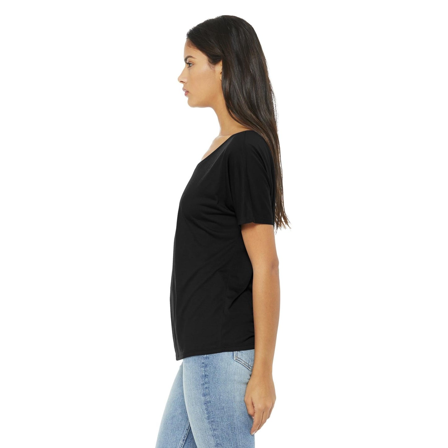 Black Slouchy Tee - Bella + Canvas - Comfortable Style