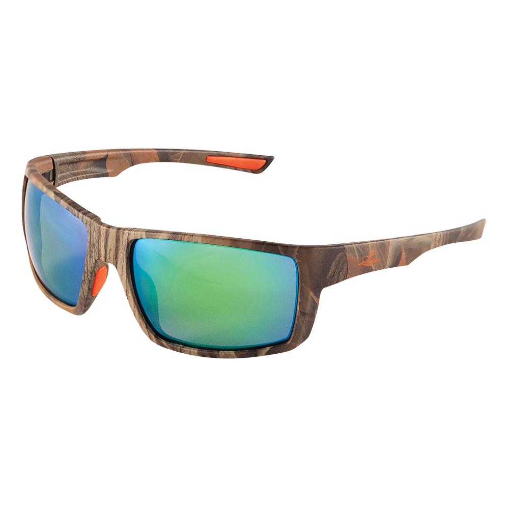 Green Mirror Anti-Fog Lens Glasses - Bullhead Safety - Camo