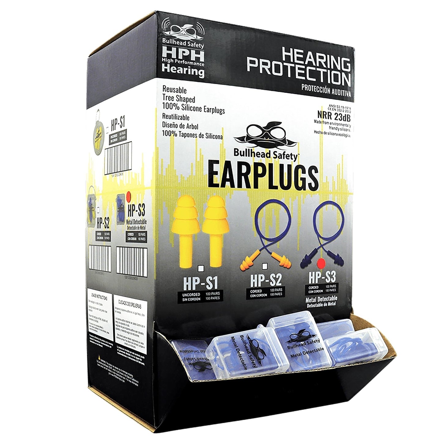 Blue Ear Plugs - Bullhead Safety - Reusable Silicone