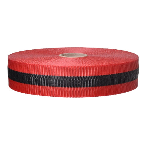 Red with Black Barricade Tape - Presco - Sturdy Woven Style