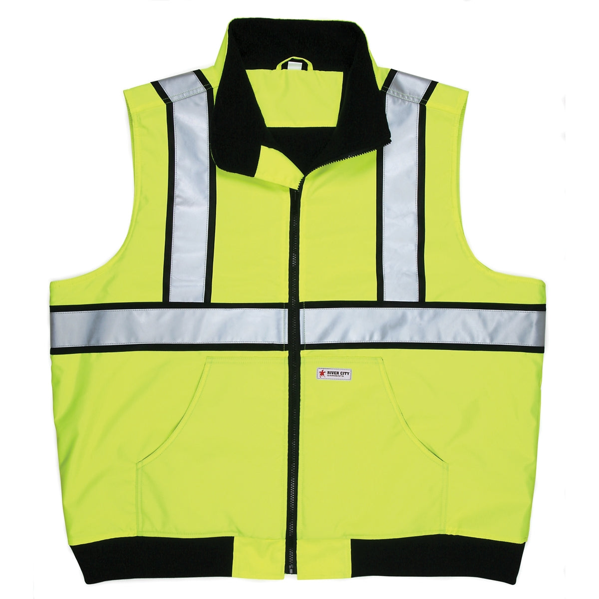 Yellow/Lime Safety Vest - MCR Safety - Waterproof Fleece