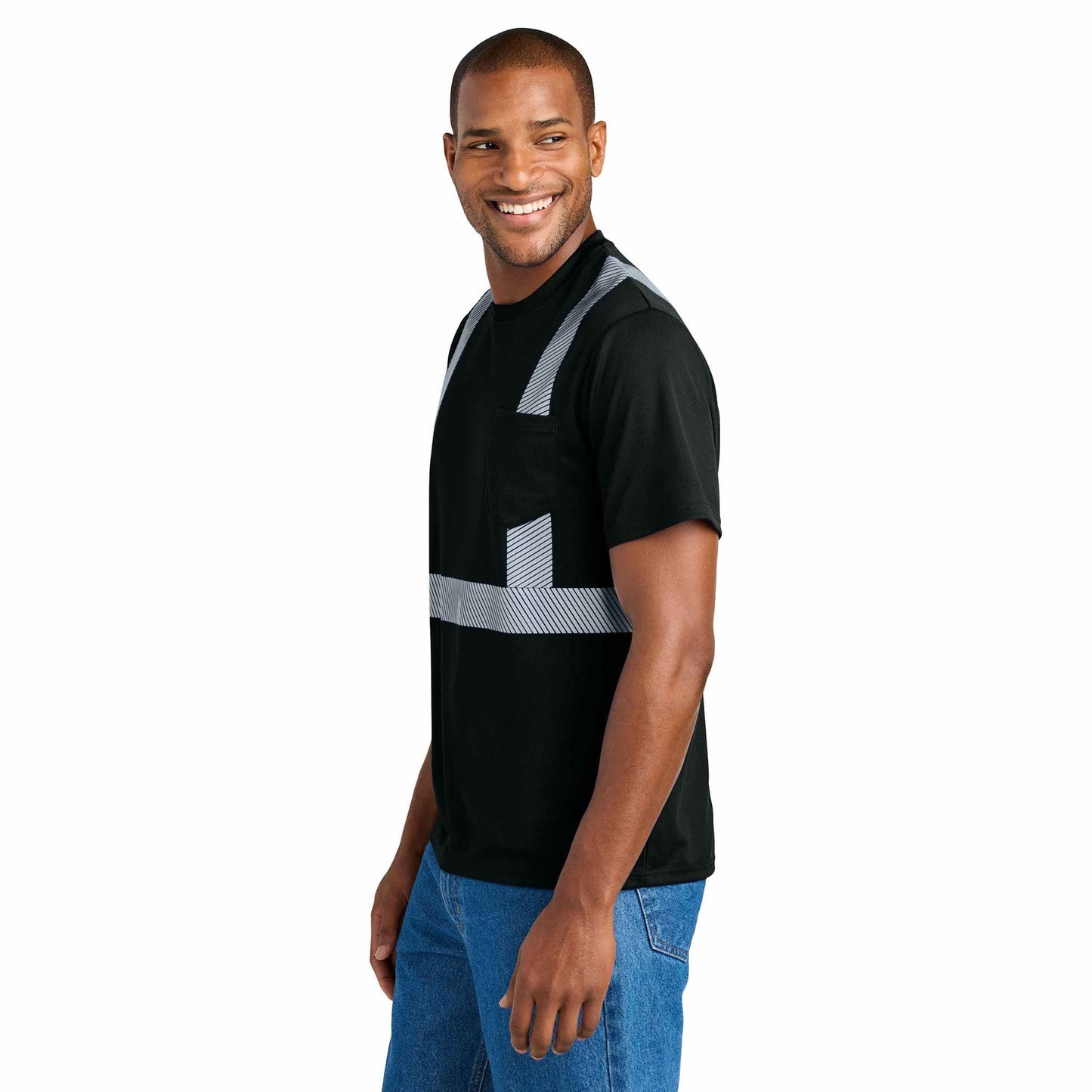 Black Safety Shirts - Cornerstone - Bright Visibility Tee - Enhanced Performance