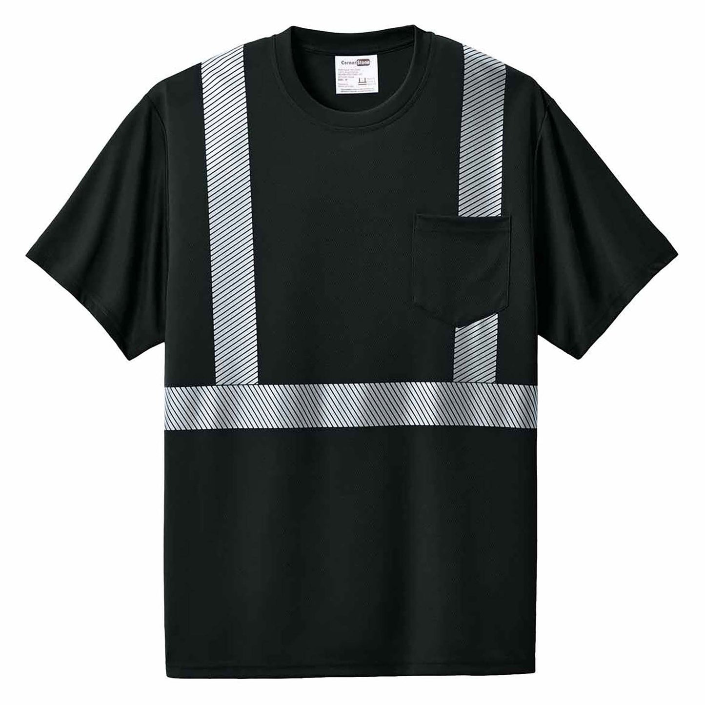 Black Safety Shirts - Cornerstone - Bright Visibility Tee - Enhanced Performance