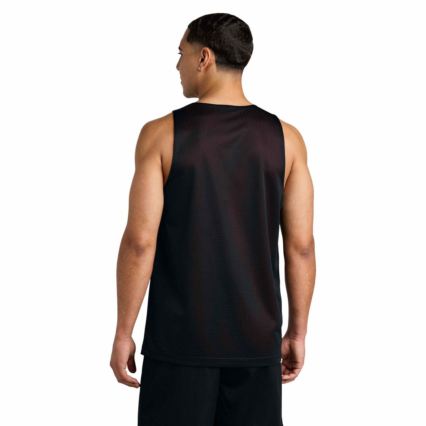 Black/Deep Red Tank Tops - Sport-Tek - Moisture-Wicking