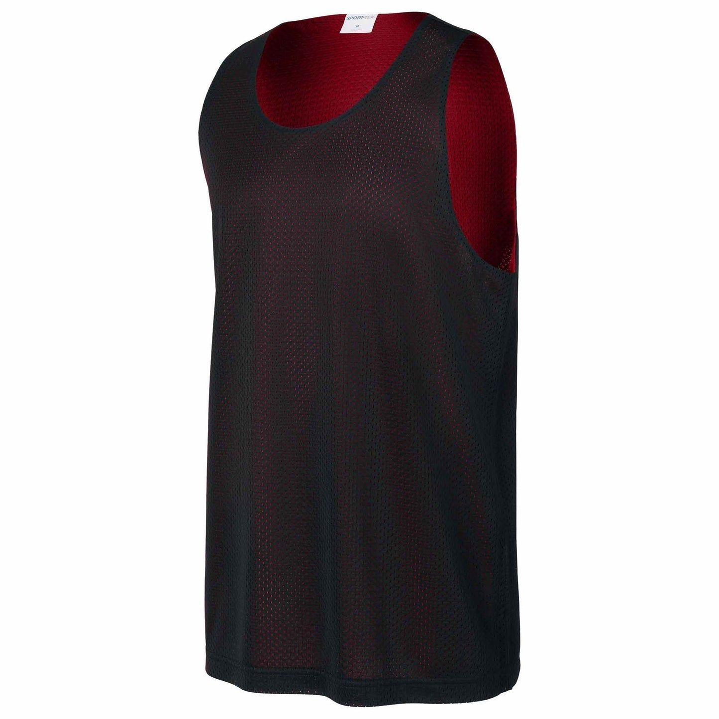 Black/Deep Red Tank Tops - Sport-Tek - Moisture-Wicking