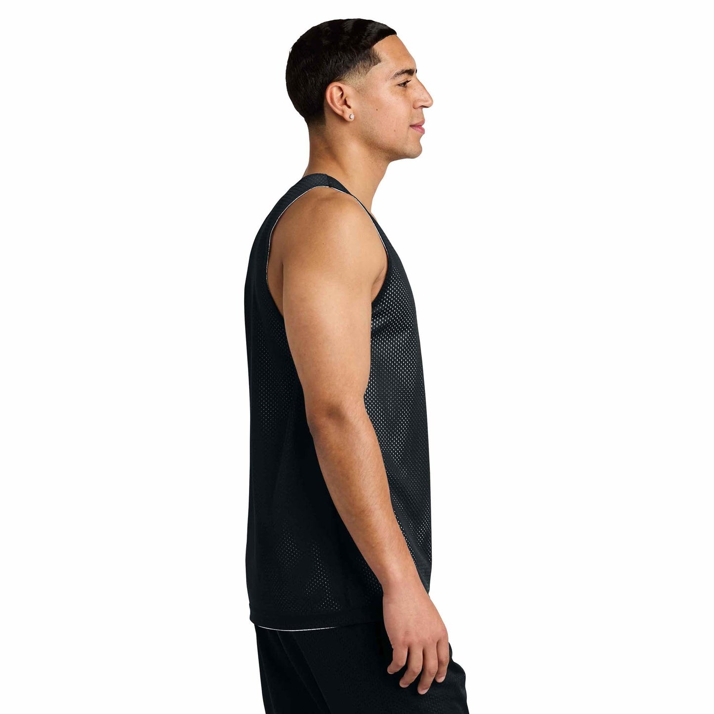 Black/Deep Red Tank Tops - Sport-Tek - Moisture-Wicking