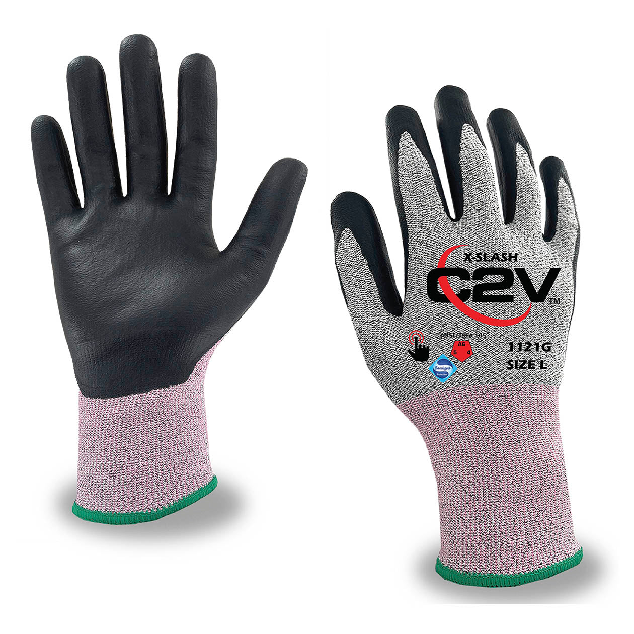 Gray Durable String Knit Gloves - C2V - Cut Resistant