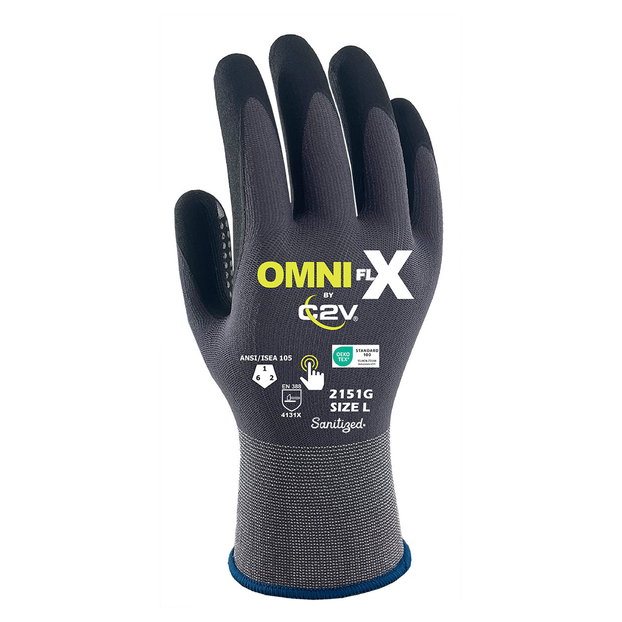 Nitrile Dotted Gloves - C2V - Nylon/Spandex Shell