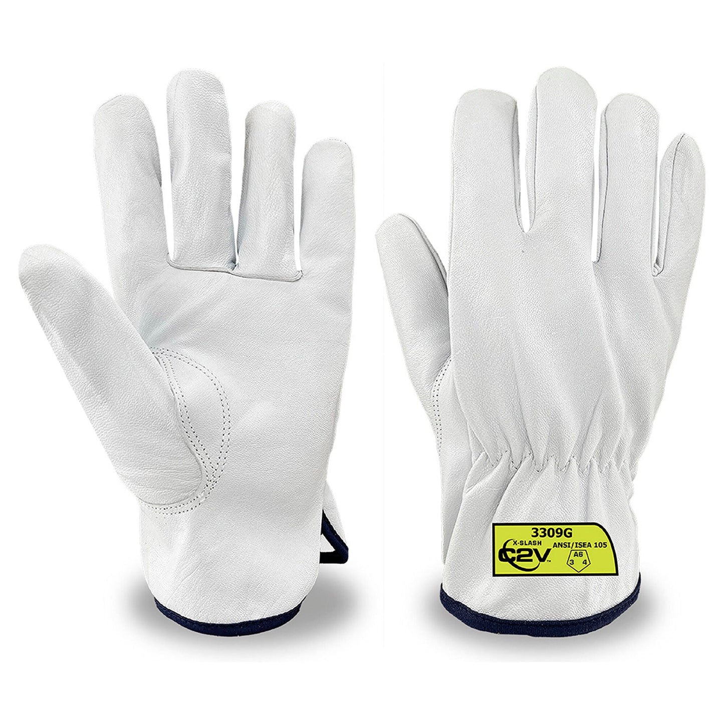 White Leather Gloves - C2V - Durable Goatskin