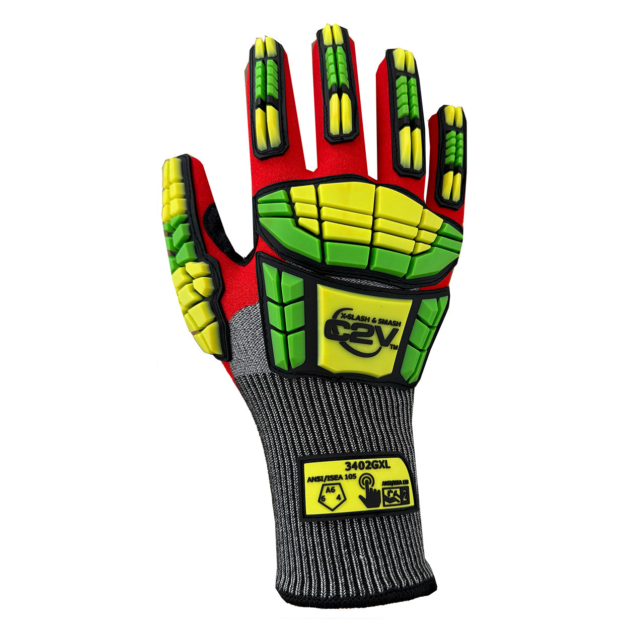 Red Sandy Nitrile Gloves - C2V - Cut Resistant