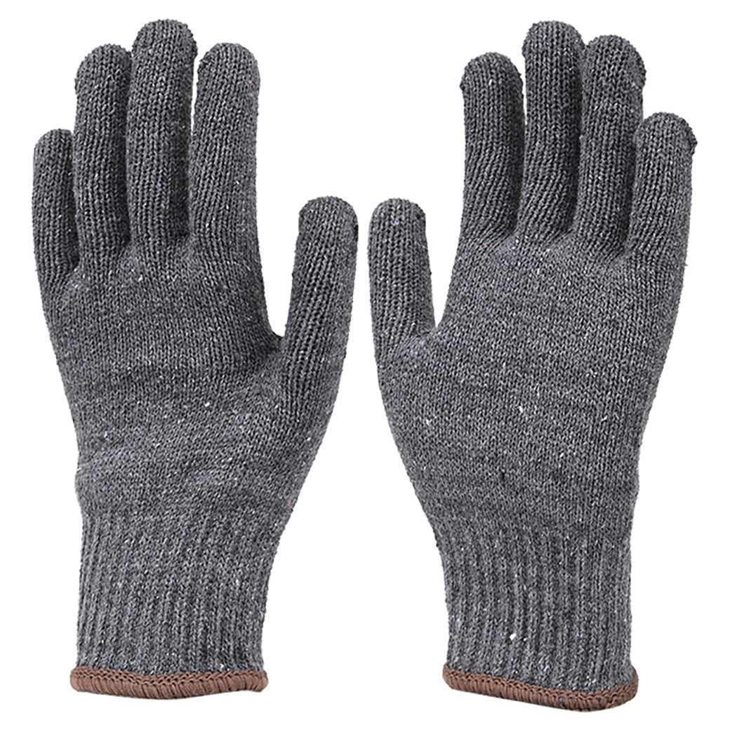 Gray String Knit Gloves - C2V - Heavy Weight Poly/Cotton