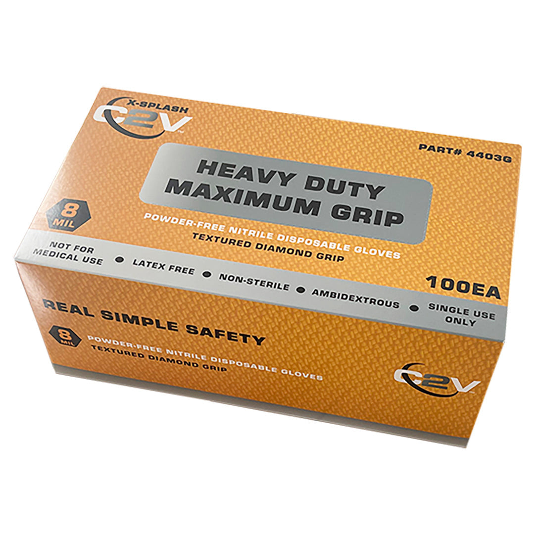 Orange Disposable Gloves - C2V - Durable Nitrile
